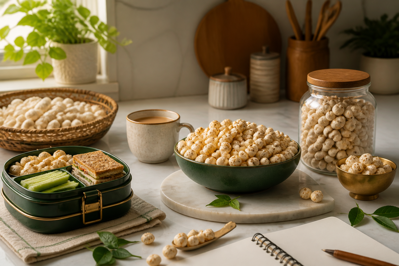 Makhana in a modern Indian home kitchen